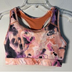 Nike Air Dri Fit Sports Bra Multi‎ Color Abstract Print Racerback Medium